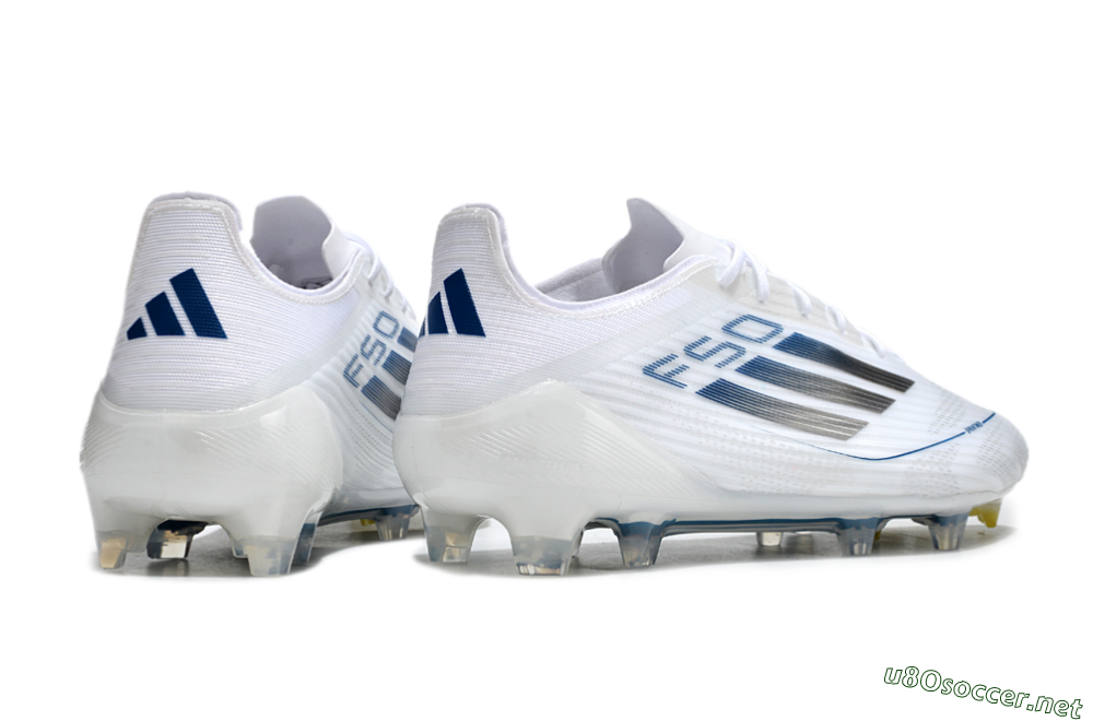 Men's Adidas F50 Elite FG Football Boots - White/Silver/Blue 6