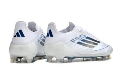 Men's Adidas F50 Elite FG Football Boots - White/Silver/Blue