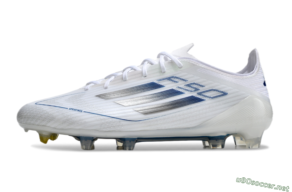 Men's Adidas F50 Elite FG Football Boots - White/Silver/Blue 0