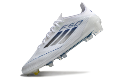 Men's Adidas F50 Elite FG Football Boots - White/Silver/Blue