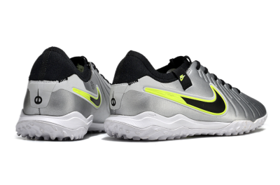 Men's Nike Tiempo Legend 10 Pro TF Football Shoes - Silver/Black/Yellow
