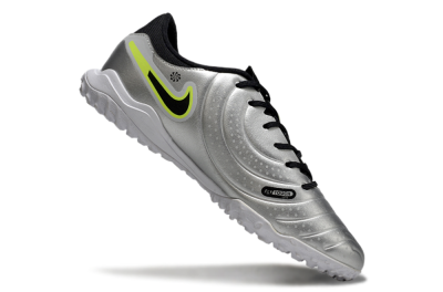 Men's Nike Tiempo Legend 10 TF Football Shoes - Silver/Black/Yellow