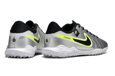 Men's Nike Tiempo Legend 10 TF Football Shoes - Silver/Black/Yellow