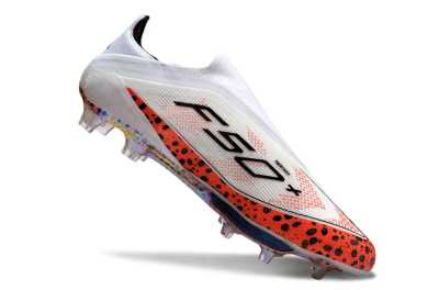 Unisex Adidas F50+ Lightstrike Pro Laceless FG Football Boots - White/Leopard/Black