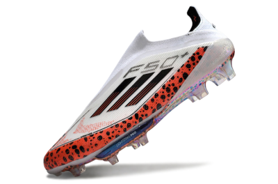Unisex Adidas F50+ Lightstrike Pro Laceless FG Football Boots - White/Leopard/Black