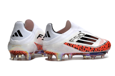 Unisex Adidas F50+ Lightstrike Pro Laceless FG Football Boots - White/Leopard/Black