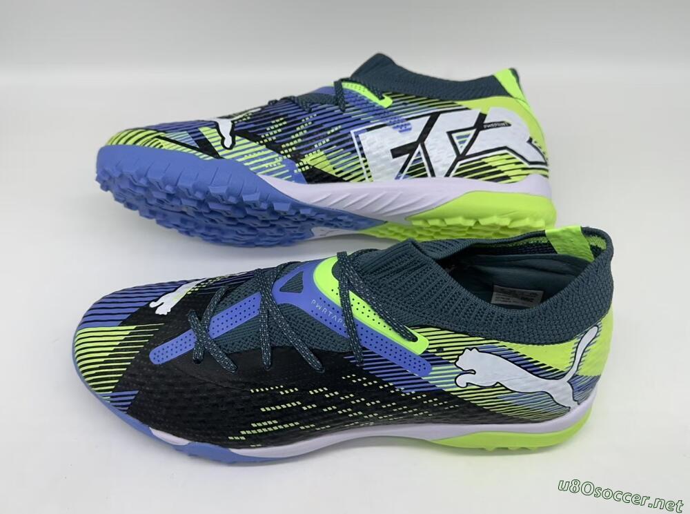 Men's Puma Future Ultimate TF Football Shoes - Black/Yellow/Blue