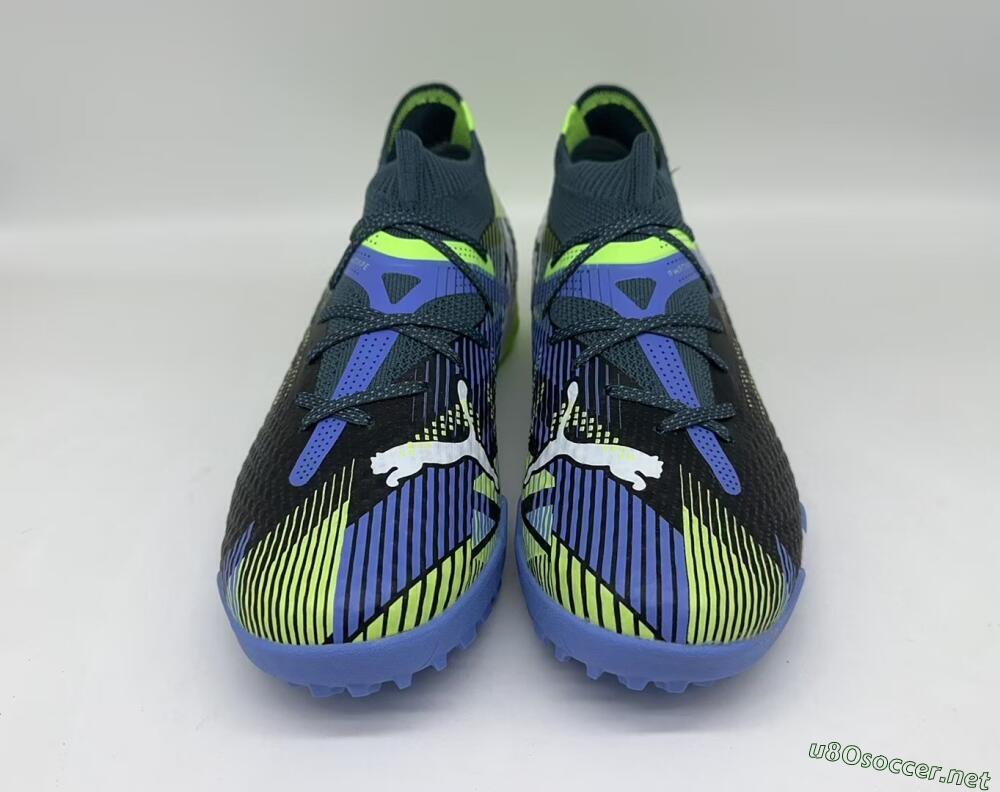 Men's Puma Future Ultimate TF Football Shoes - Black/Yellow/Blue
