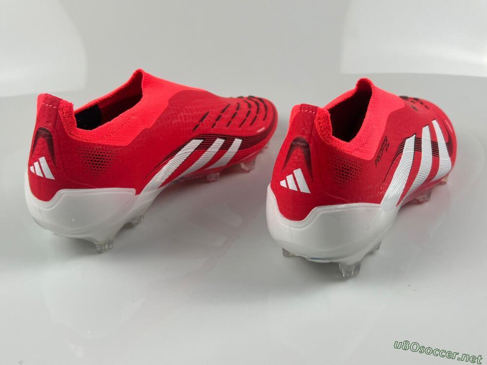 Men's Adidas Predator+ 24 Laceless FG Football Boots - Red/White/Black
