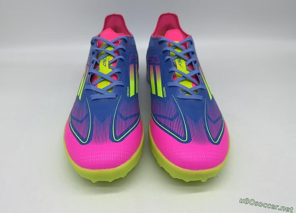 Men's Adidas F50 Elite TF Football Shoes - Blue/Pink/Yellow