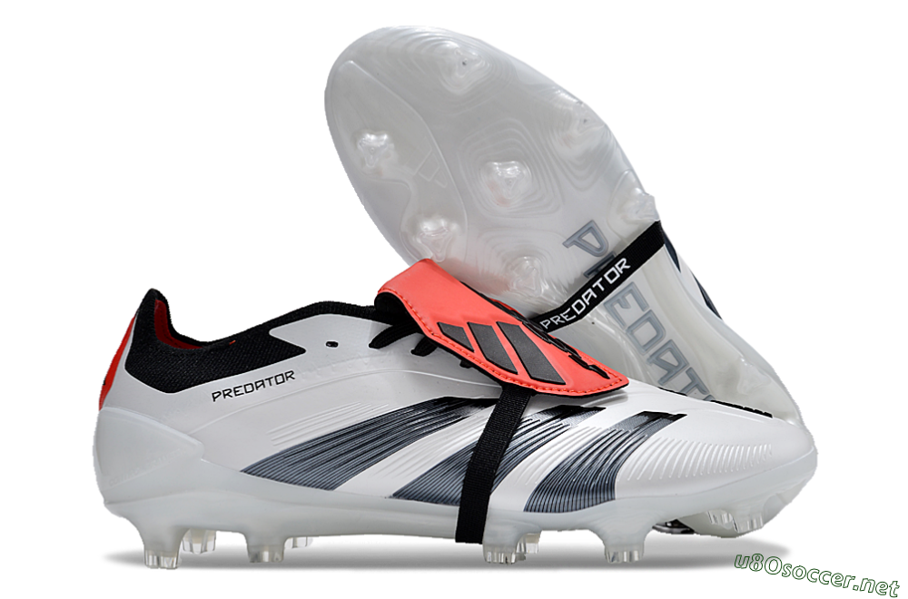 Unisex Adidas Predator Elite Foldover Tongue FG Football Boots - White/Blue/Red 2