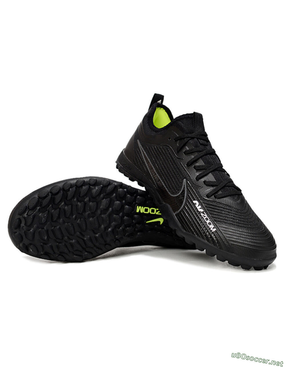 Unisex Nike Air Zoom Mercurial Vapor 15 Pro TF Football Shoes - Black/Grey/Yellow 3