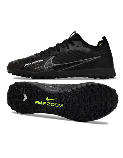 Unisex Nike Air Zoom Mercurial Vapor 15 Pro TF Football Shoes - Black/Grey/Yellow