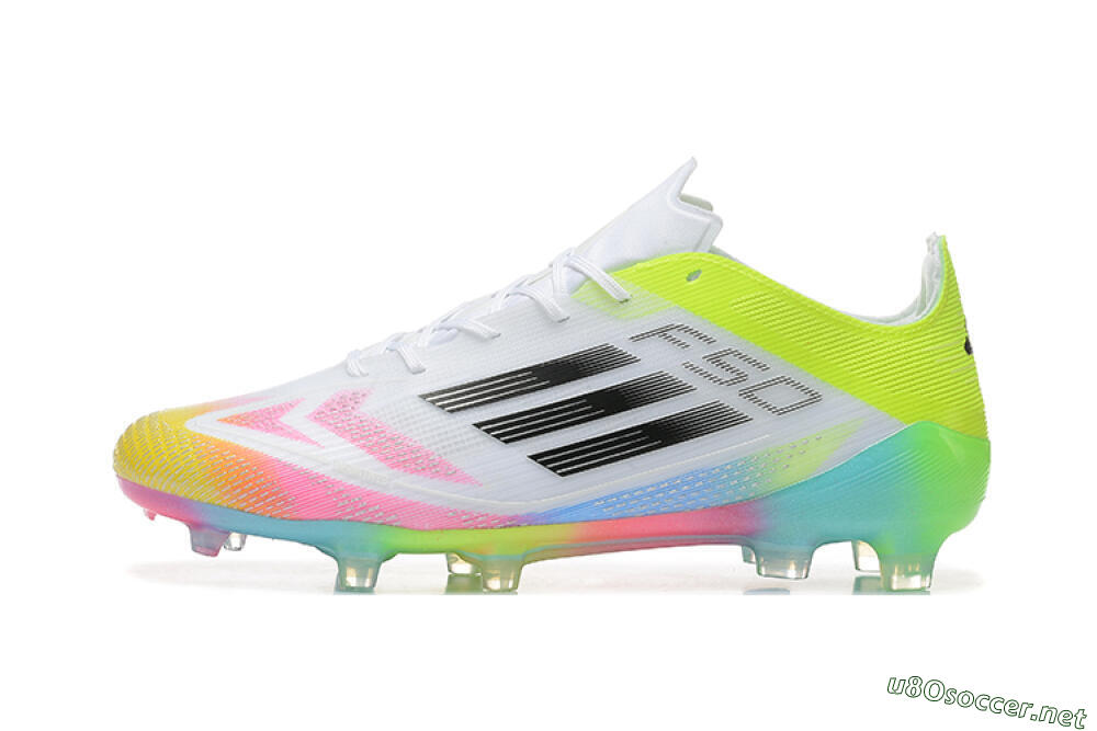 Men's Adidas F50 Elite FG Football Boots - White/Pink/Yellow 0