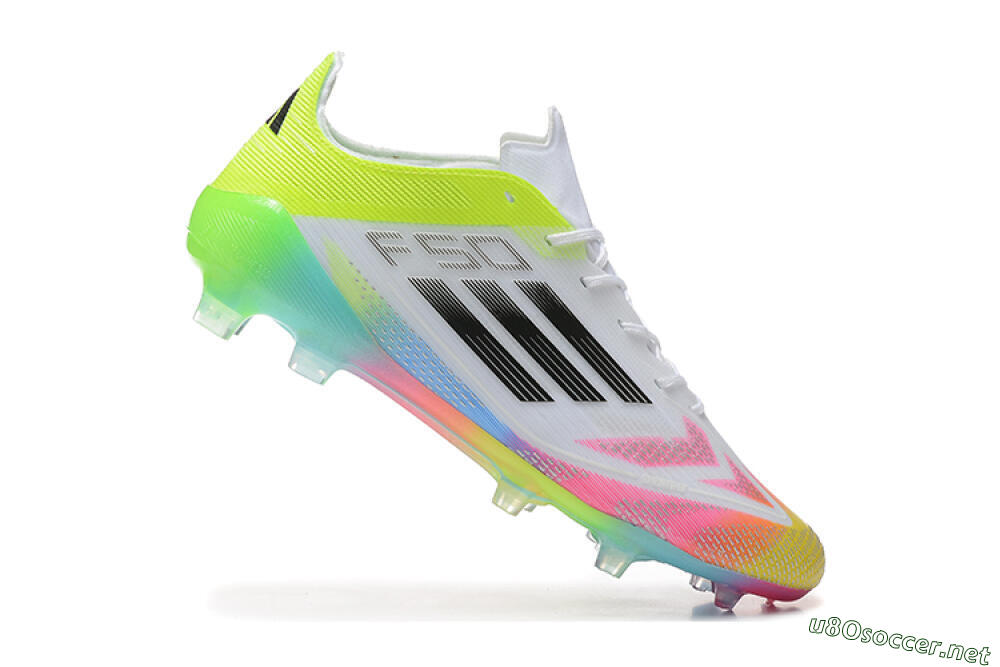 Men's Adidas F50 Elite FG Football Boots - White/Pink/Yellow 4