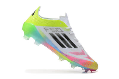 Men's Adidas F50 Elite FG Football Boots - White/Pink/Yellow