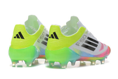 Men's Adidas F50 Elite FG Football Boots - White/Pink/Yellow