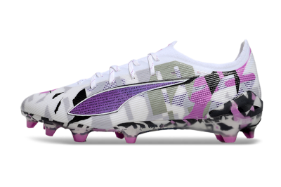 Men's Puma Ultra Ultimate FG Football Boots - White/Purple/Black
