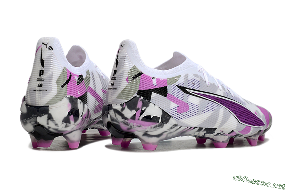 Men's Puma Ultra Ultimate FG Football Boots - White/Purple/Black 6