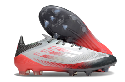 Men's Adidas F50 Elite FG Football Boots - White/Silver/Red