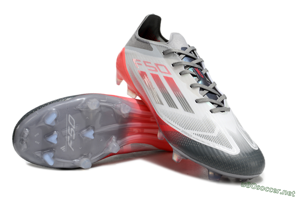 Men's Adidas F50 Elite FG Football Boots - White/Silver/Red 3