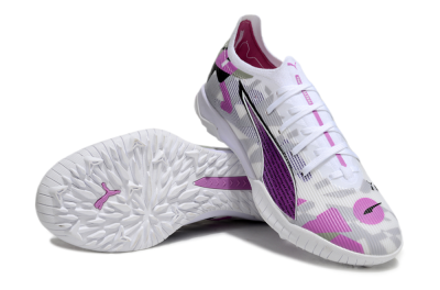 Men's Puma Ultra Ultimate TF Football Shoes - White/Purple/Black