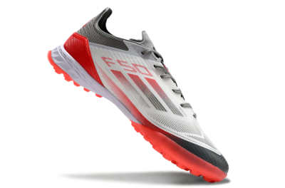 Men's Adidas F50 Pro TF Football Shoes - White/Silver/Red