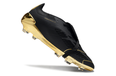 Unisex Adidas Predator 25 Elite Foldover Tongue FG Football Boots - Black/Gold