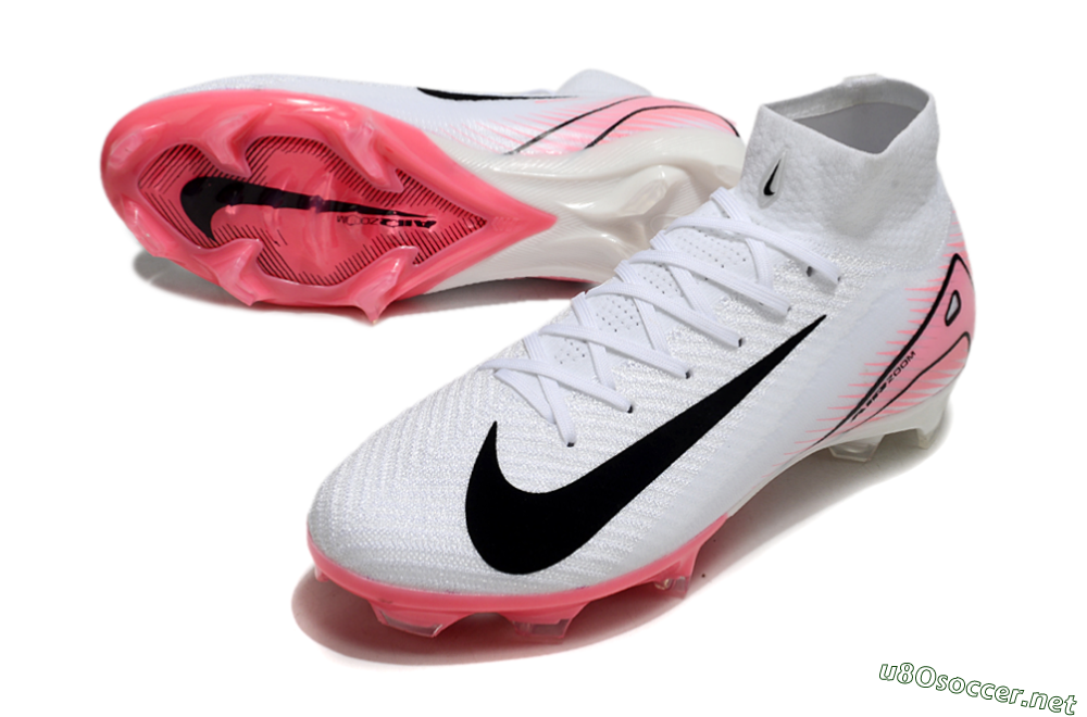 Unisex Nike Air Zoom Mercurial Superfly 10 Elite FG Football Boots - White/Black/Pink 3