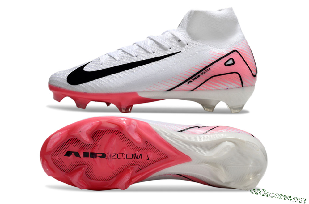 Unisex Nike Air Zoom Mercurial Superfly 10 Elite FG Football Boots - White/Black/Pink 1