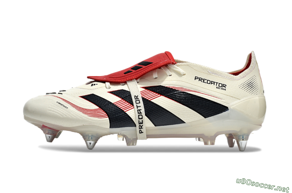 Men's Adidas Predator 25 Elite Foldover Tongue SG Football Boots - White/Black/Red 0