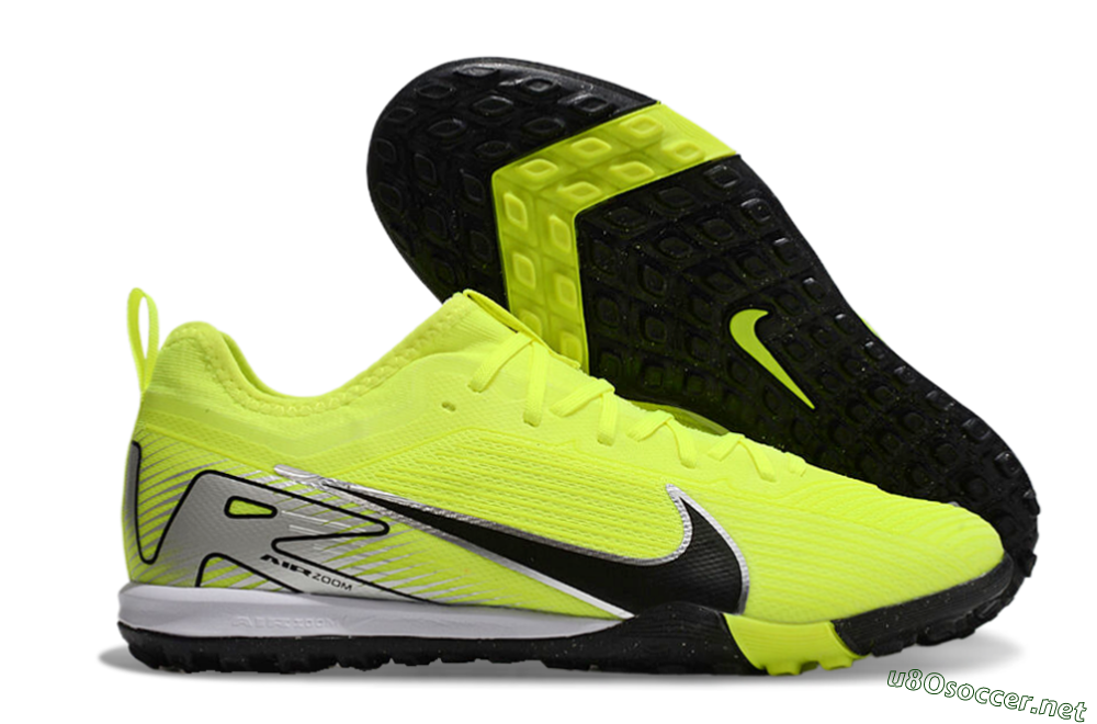 Unisex Nike Air Zoom Mercurial Vapor 16 Pro TF Football Shoes - Yellow/Black/Silver 2