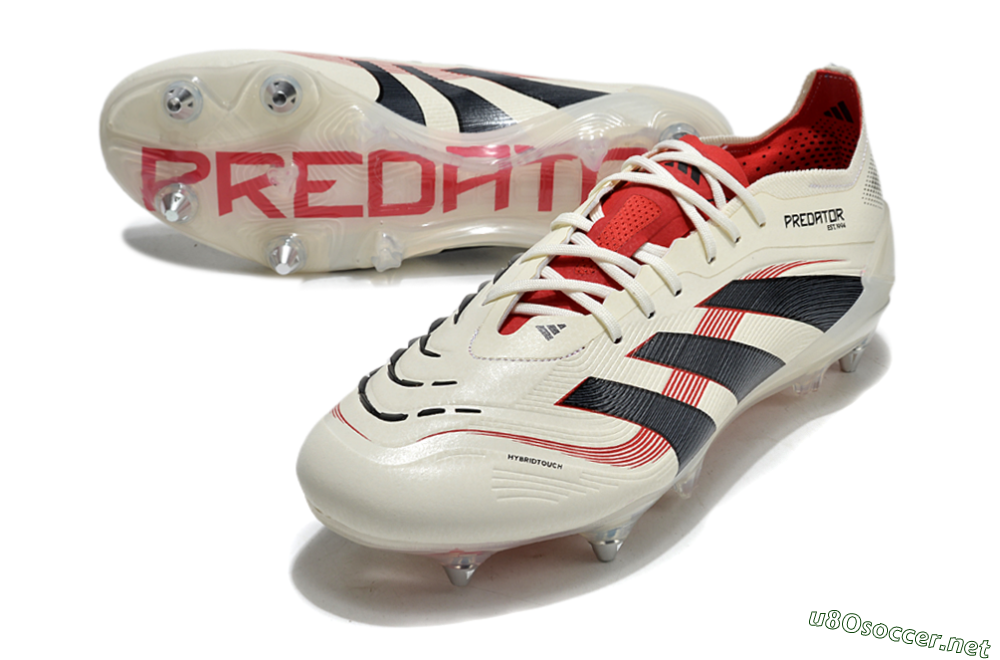 Men's Adidas Predator 25 Elite SG Football Boots - White/Black/Red 3
