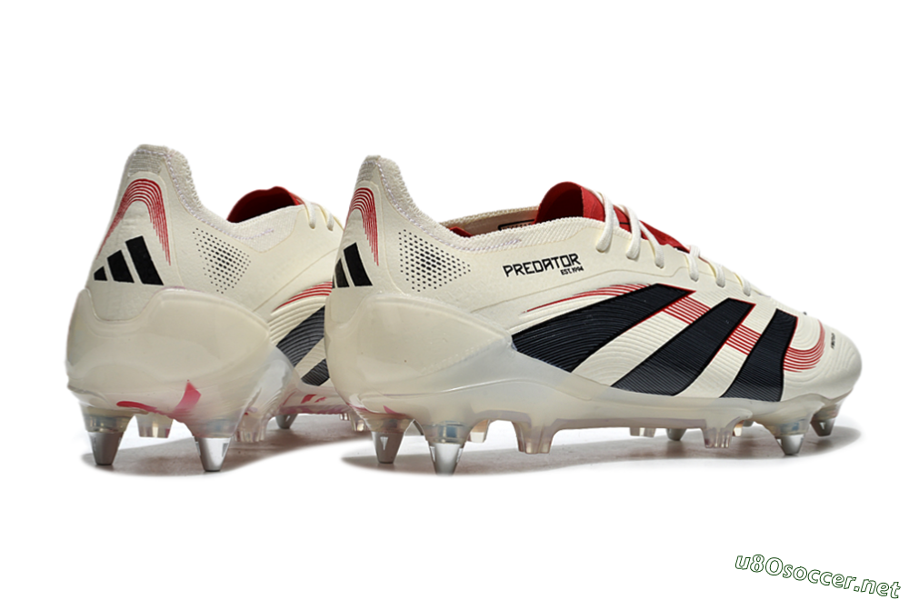 Men's Adidas Predator 25 Elite SG Football Boots - White/Black/Red 6