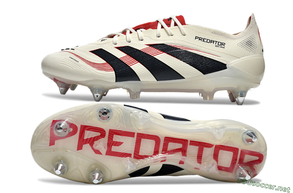 Men's Adidas Predator 25 Elite SG Football Boots - White/Black/Red 1