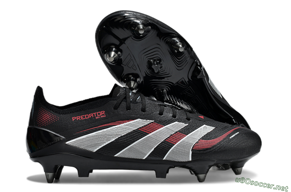 Men's Adidas Predator 25 Elite SG Football Boots - Black/White/Red 2