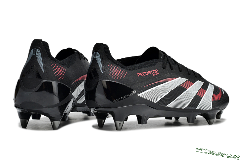 Men's Adidas Predator 25 Elite SG Football Boots - Black/White/Red 6