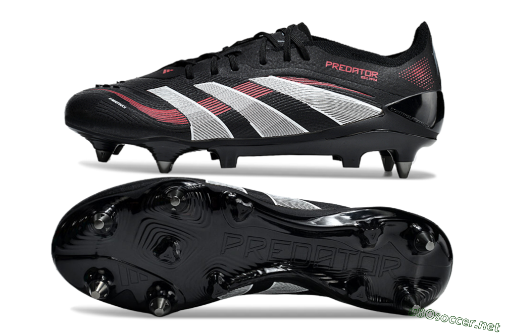 Men's Adidas Predator 25 Elite SG Football Boots - Black/White/Red 1