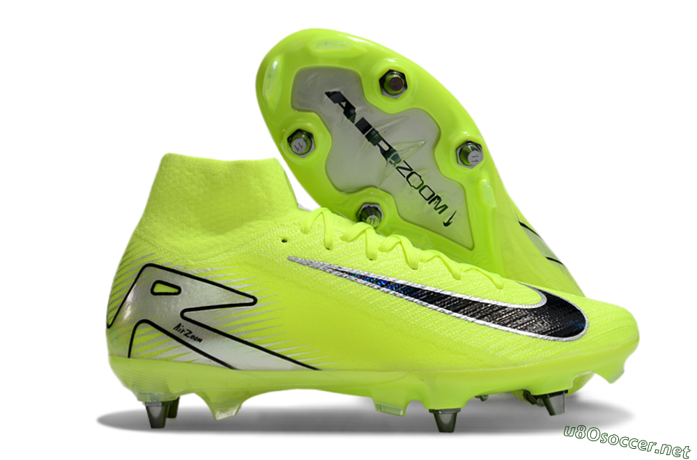 Men's Nike Air Zoom Mercurial Superfly 10 Elite SG Football Boots - Yellow/Black/Silver 2