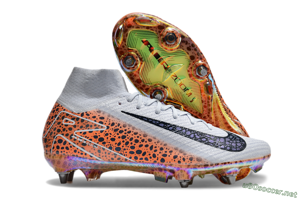 Men's Nike Air Zoom Mercurial Superfly 10 Elite SG Football Boots - Grey/Black/Leopard 2