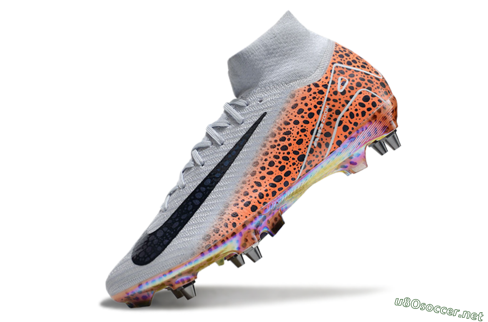 Men's Nike Air Zoom Mercurial Superfly 10 Elite SG Football Boots - Grey/Black/Leopard 5