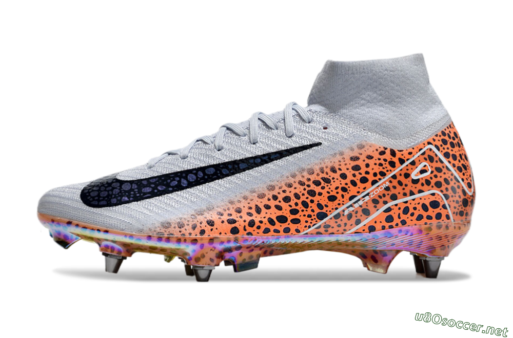 Men's Nike Air Zoom Mercurial Superfly 10 Elite SG Football Boots - Grey/Black/Leopard 0