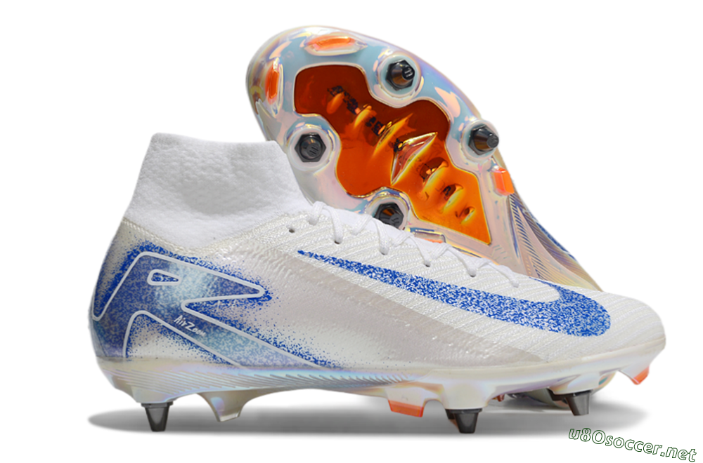 Men's Nike Air Zoom Mercurial Superfly 10 Elite SG Football Boots - Beige/White/Blue 2