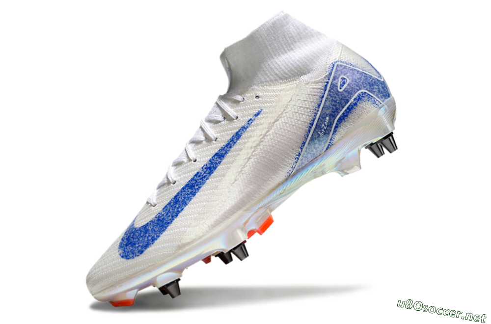 Men's Nike Air Zoom Mercurial Superfly 10 Elite SG Football Boots - Beige/White/Blue 5