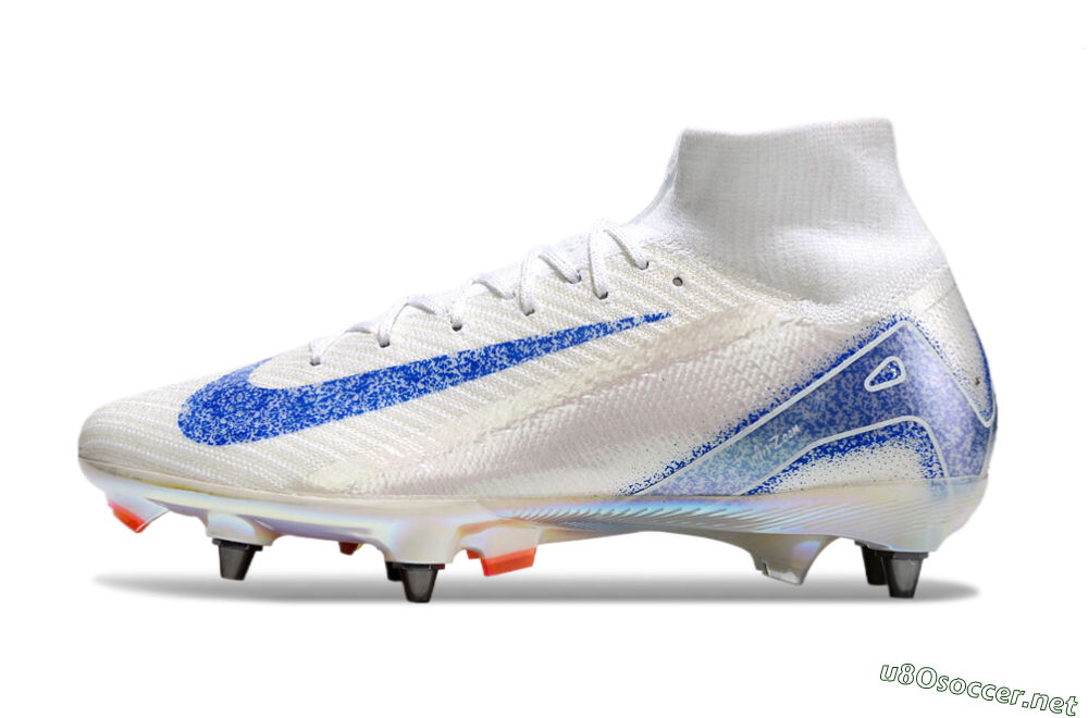 Men's Nike Air Zoom Mercurial Superfly 10 Elite SG Football Boots - Beige/White/Blue 0