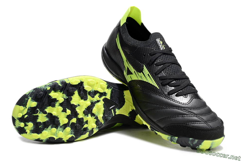 Men's Mizuno Morelia Neo Sala M8 TF Football Shoes - Black/Yellow 3