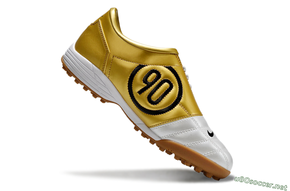 Men's Nike Total 90 II TF Football Shoes - Silver/Black/Gold 4