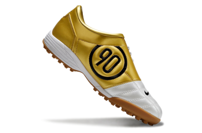 Men's Nike Total 90 II TF Football Shoes - Silver/Black/Gold