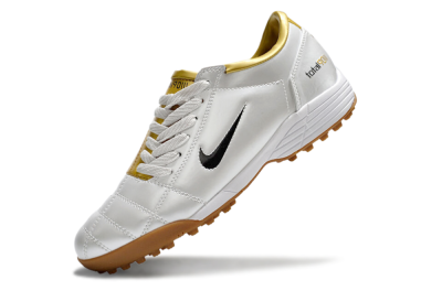 Men's Nike Total 90 II TF Football Shoes - Silver/Black/Gold