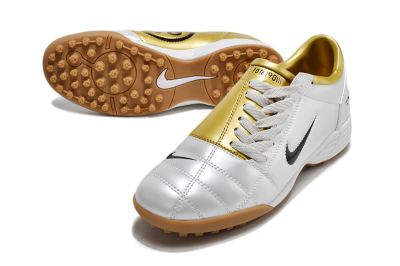 Men's Nike Total 90 II TF Football Shoes - Silver/Black/Gold